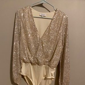 Gold sequin bodysuit